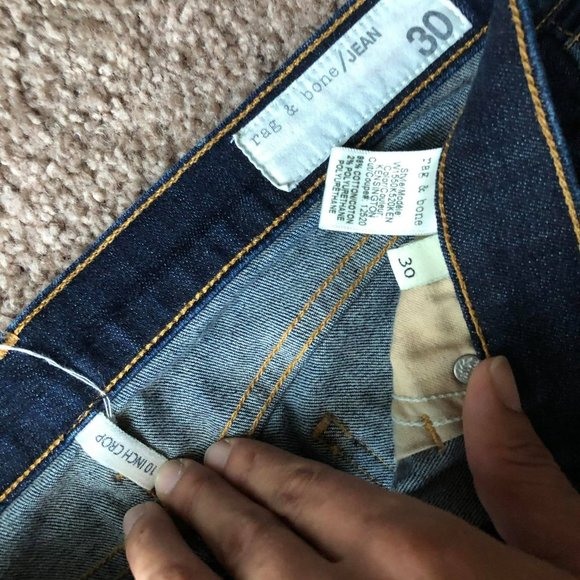 Sold out Discontinued Rag and Bone Kensington 10 inch crop High Waist Jeans 10 - Picture 6 of 6